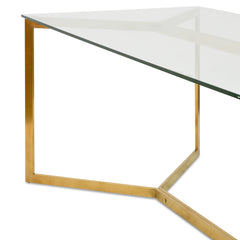 CDT2360-KS 1.9m Glass Dining Table -  Gold Base