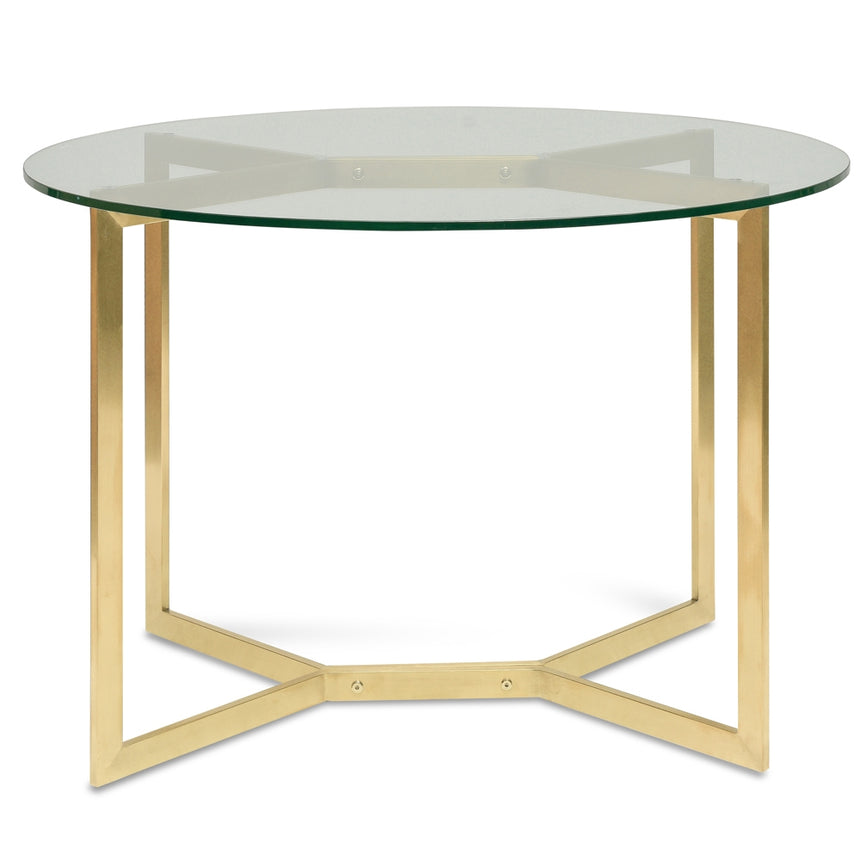 1.2m Round Glass Dining Table -  Gold Base - View 3