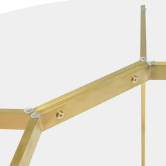 CDT2361-KS 1.2m Round Glass Dining Table -  Gold Base