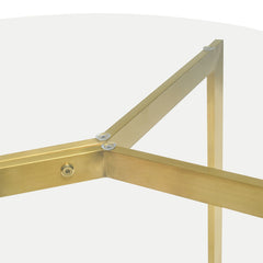 CDT2361-KS 1.2m Round Glass Dining Table -  Gold Base