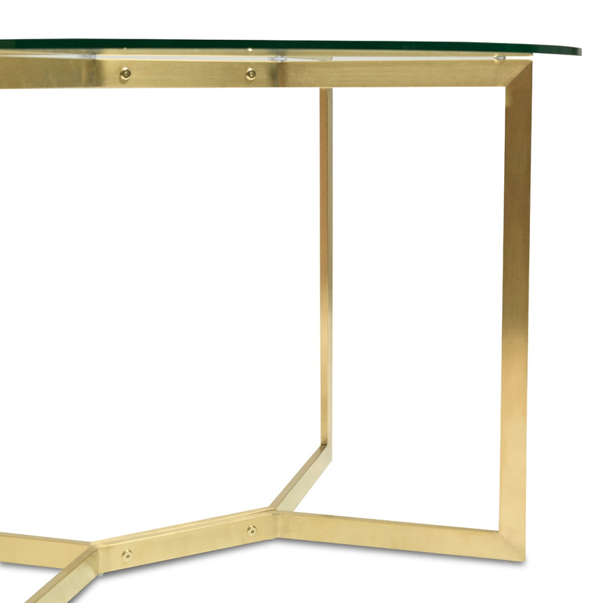 1.2m Round Glass Dining Table -  Gold Base - View 8