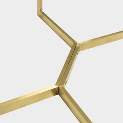 CDT2361-KS 1.2m Round Glass Dining Table -  Gold Base