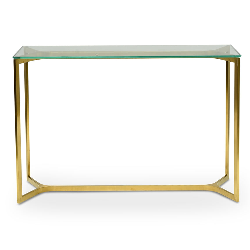 1.2m Glass Console Table - Gold Base - View 2