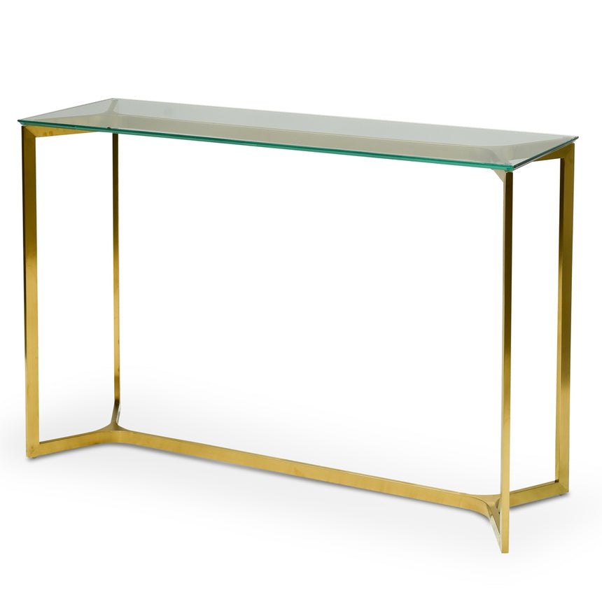 Ex Display - CDT2362-KS 1.2m Glass Console Table - Gold Base