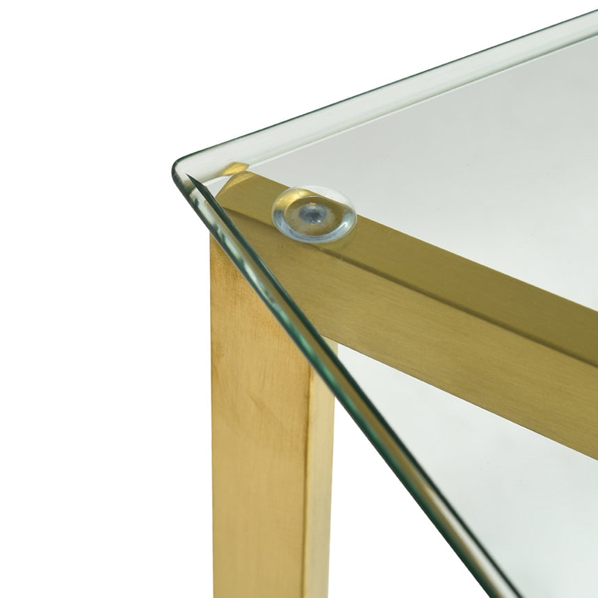 1.2m Glass Console Table - Gold Base - View 6