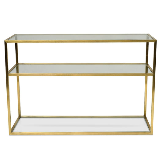 Ex Display - CDT2363-KS 1.2m Glass Console Table - Gold Base