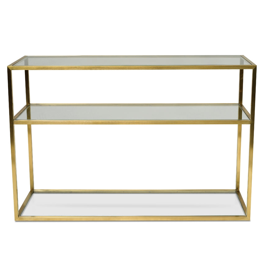 1.2m Glass Console Table - Gold Base - View 2