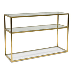 Ex Display - CDT2363-KS 1.2m Glass Console Table - Gold Base