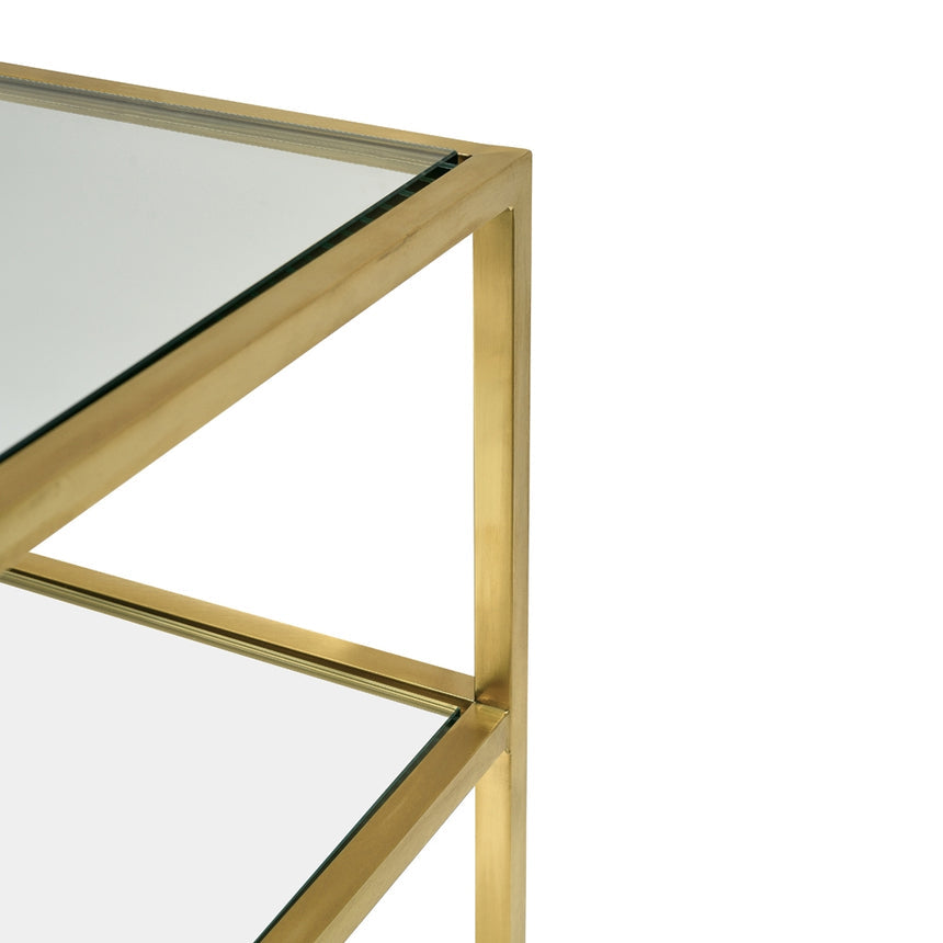 1.2m Glass Console Table - Gold Base - View 5
