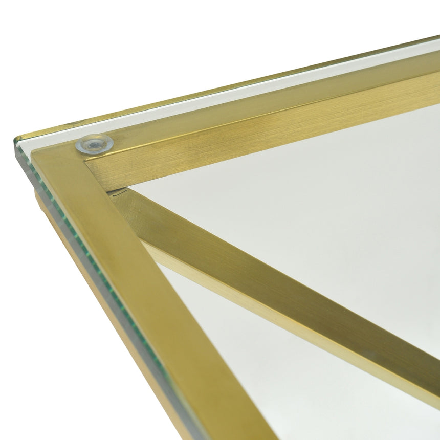1.2m Glass Console Table - Gold Base - View 5