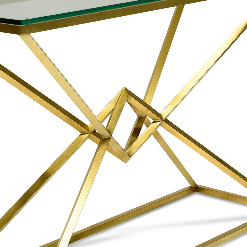 1.2m Glass Console Table - Gold Base - View 6