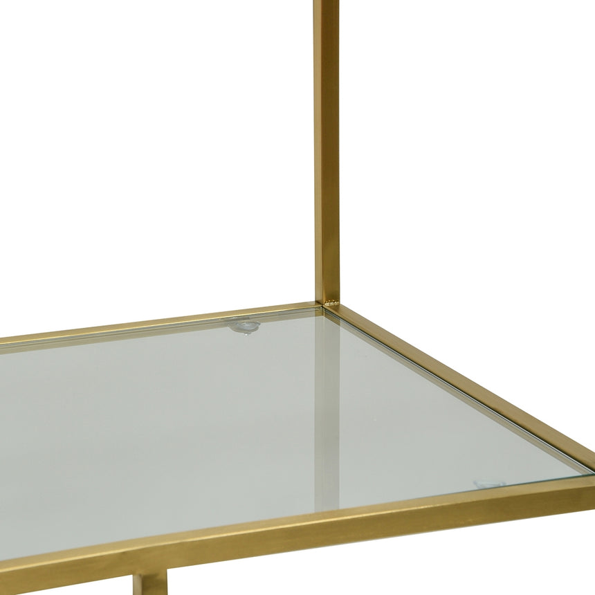 1.2m Glass Shelving Unit - Gold  Frame - View 3