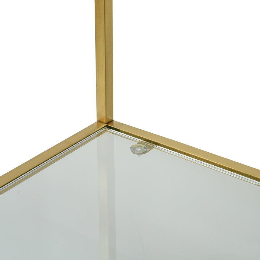 1.2m Glass Shelving Unit - Gold  Frame - View 4