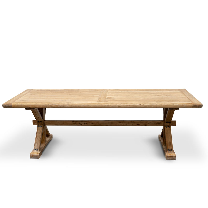 Wood Dining Table 3m - Rustic Natural - View 3