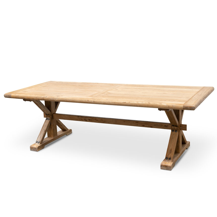 Wood Dining Table 3m - Rustic Natural - View 2