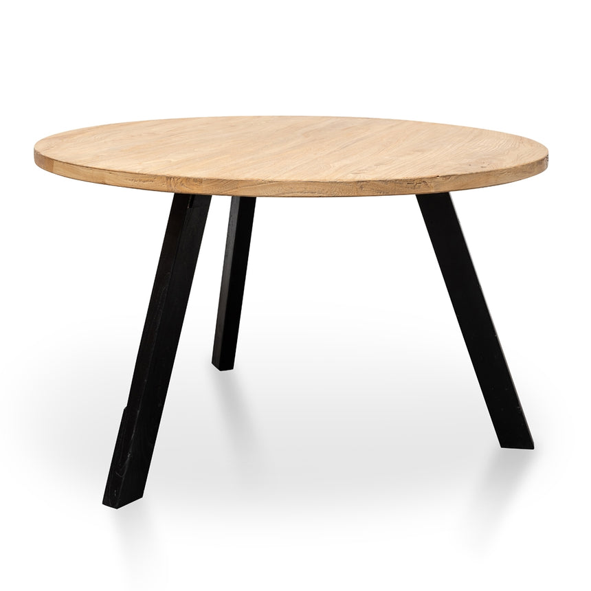 Reclaimed 1.25m Round Dining Table - Black Legs - View 5