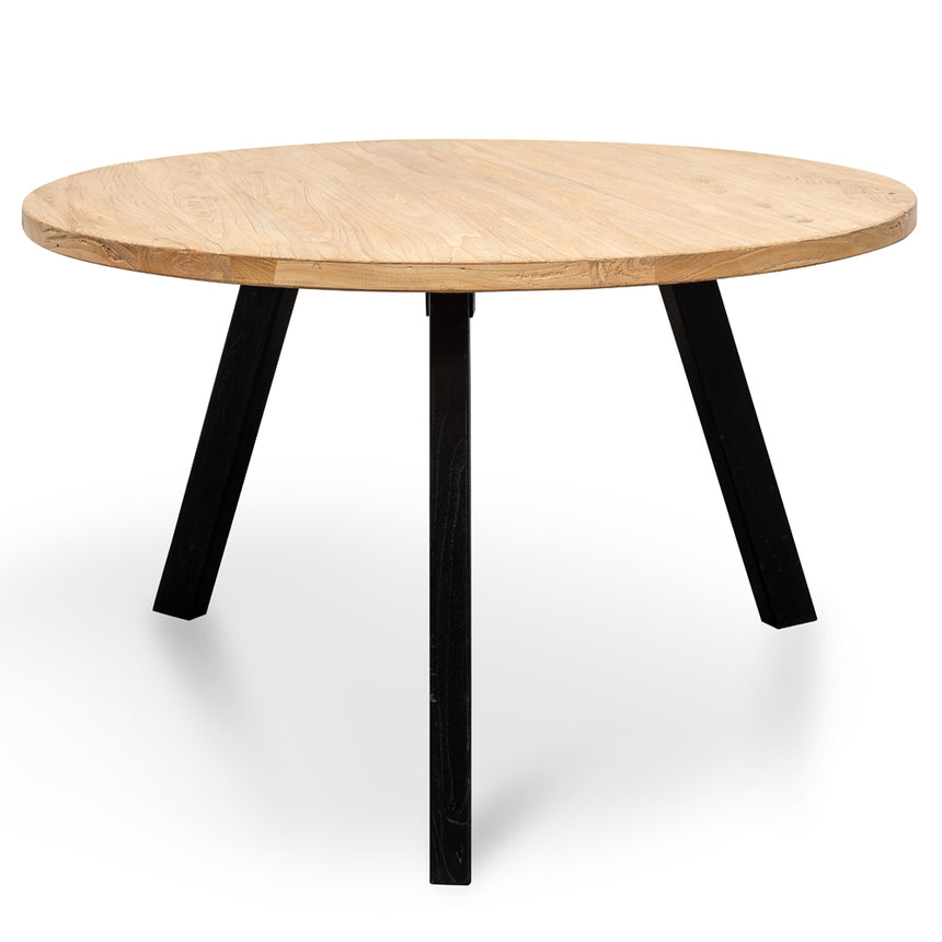 Reclaimed 1.25m Round Dining Table - Black Legs - View 2