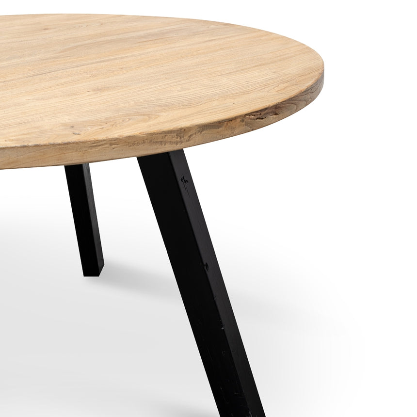 Reclaimed 1.25m Round Dining Table - Black Legs - View 4