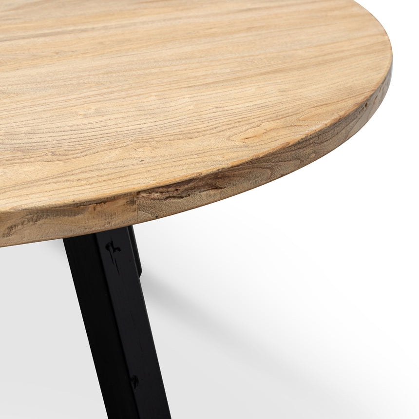 Reclaimed 1.25m Round Dining Table - Black Legs - View 3