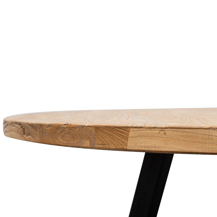 Reclaimed 1.25m Round Dining Table - Black Legs - View 8