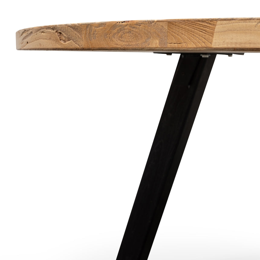 Reclaimed 1.25m Round Dining Table - Black Legs - View 6