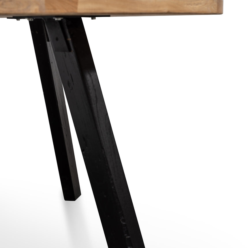 Reclaimed 1.25m Round Dining Table - Black Legs - View 9