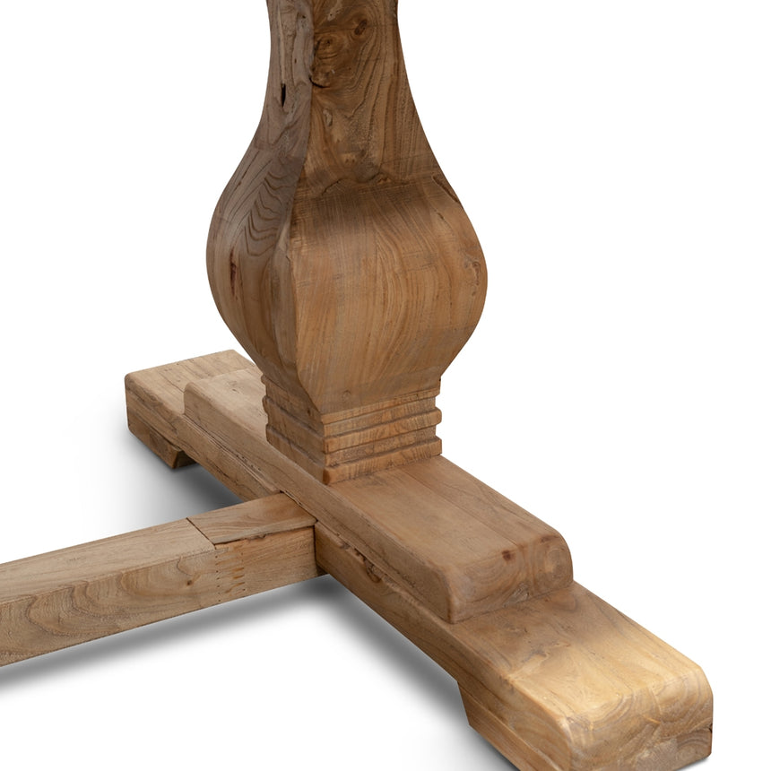 Elm Wood 2.4m Dining Table - Rustic Natural - View 5