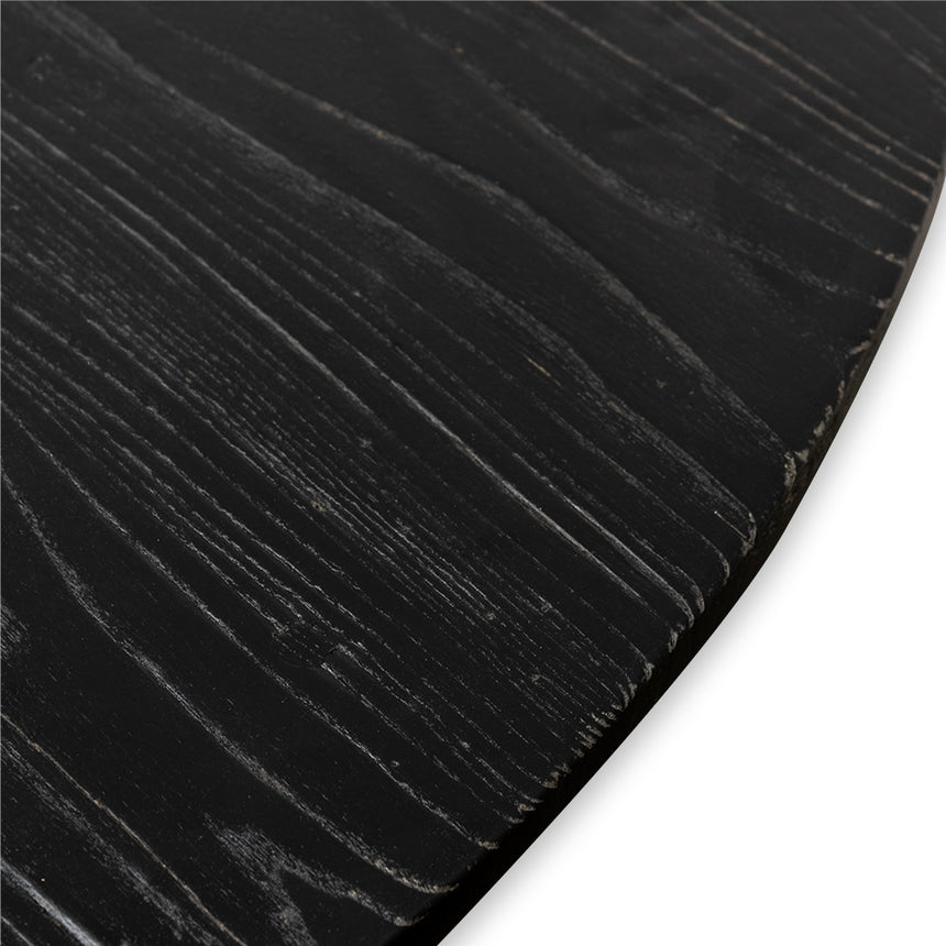 Reclaimed 140cm Round Dining Table - Rustic Black - View 6