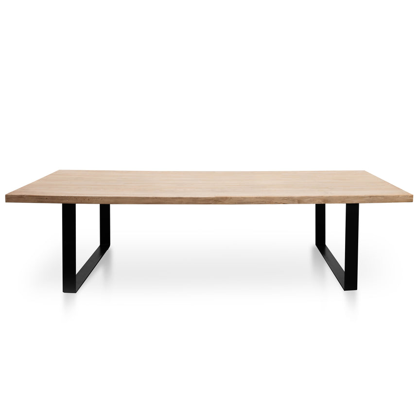 Reclaimed Elm Wood Dining Table 3m - Rustic Natural - Thick Top - View 3