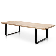 CDT2575 Reclaimed Elm Wood Dining Table 3m - Rustic Natural - Thick Top