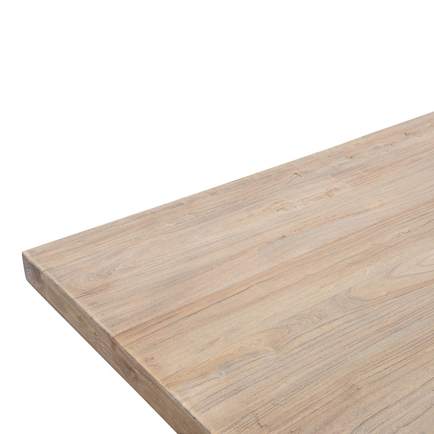 Reclaimed Elm Wood Dining Table 3m - Rustic Natural - Thick Top - View 5