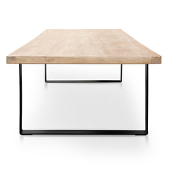 CDT2575 Reclaimed Elm Wood Dining Table 3m - Rustic Natural - Thick Top