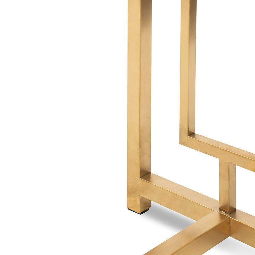 Glass Console table - Brushed Gold Base - View 6
