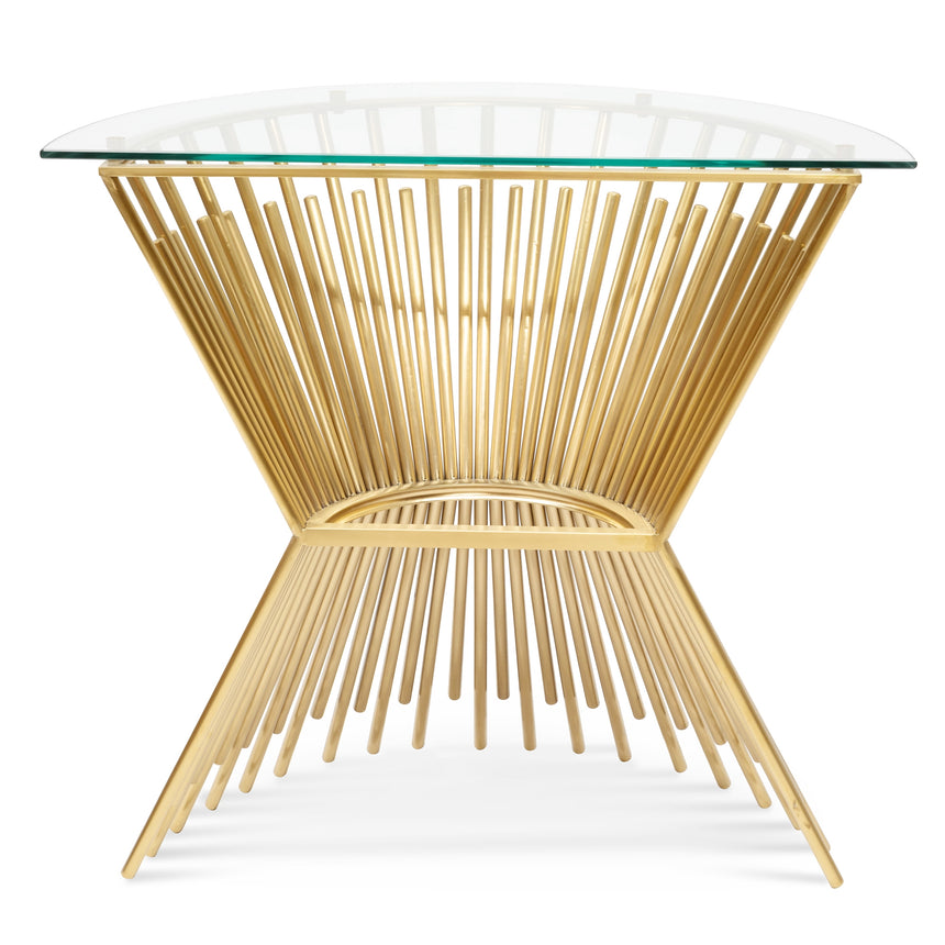 Glass Console Table - Brushed Gold Base - View 7