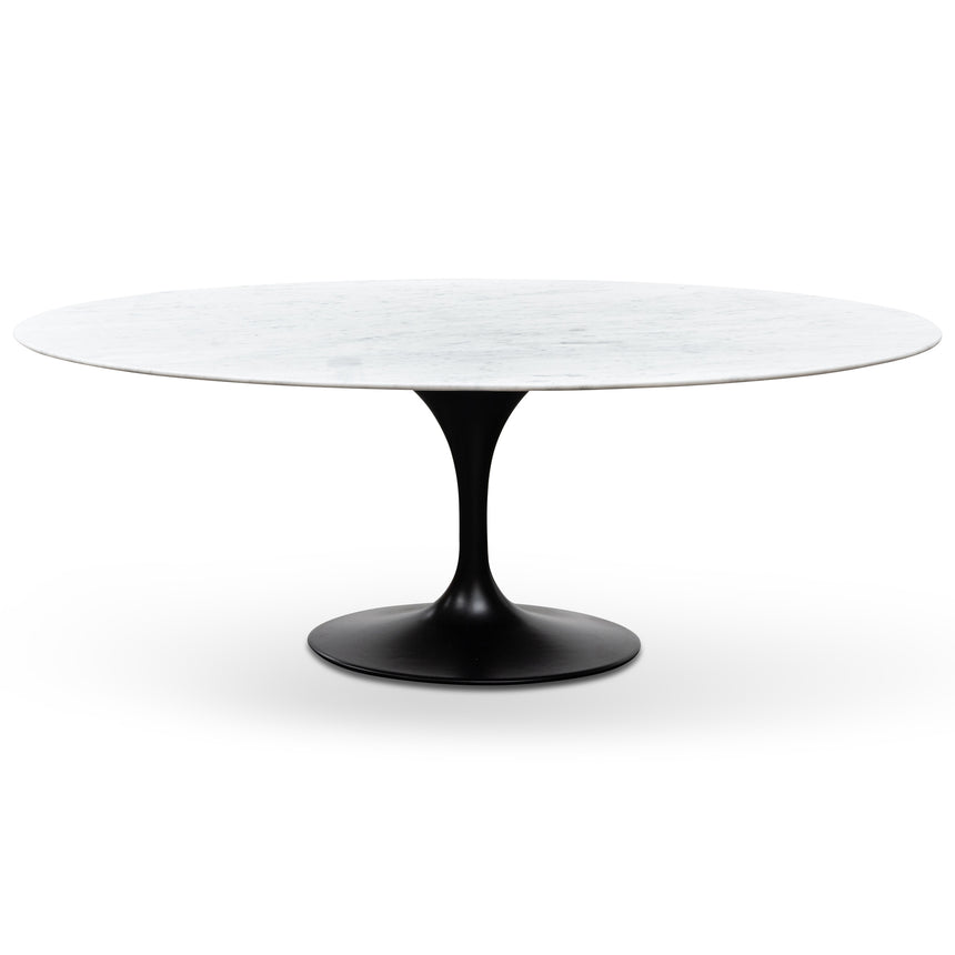 CDT6029-SD Oval 2m Marble Dining Table - Black Base