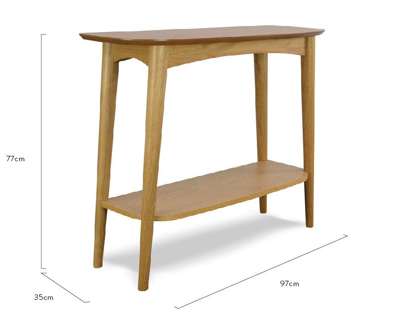 Narrow Wood Console Table with Shelf - View 6