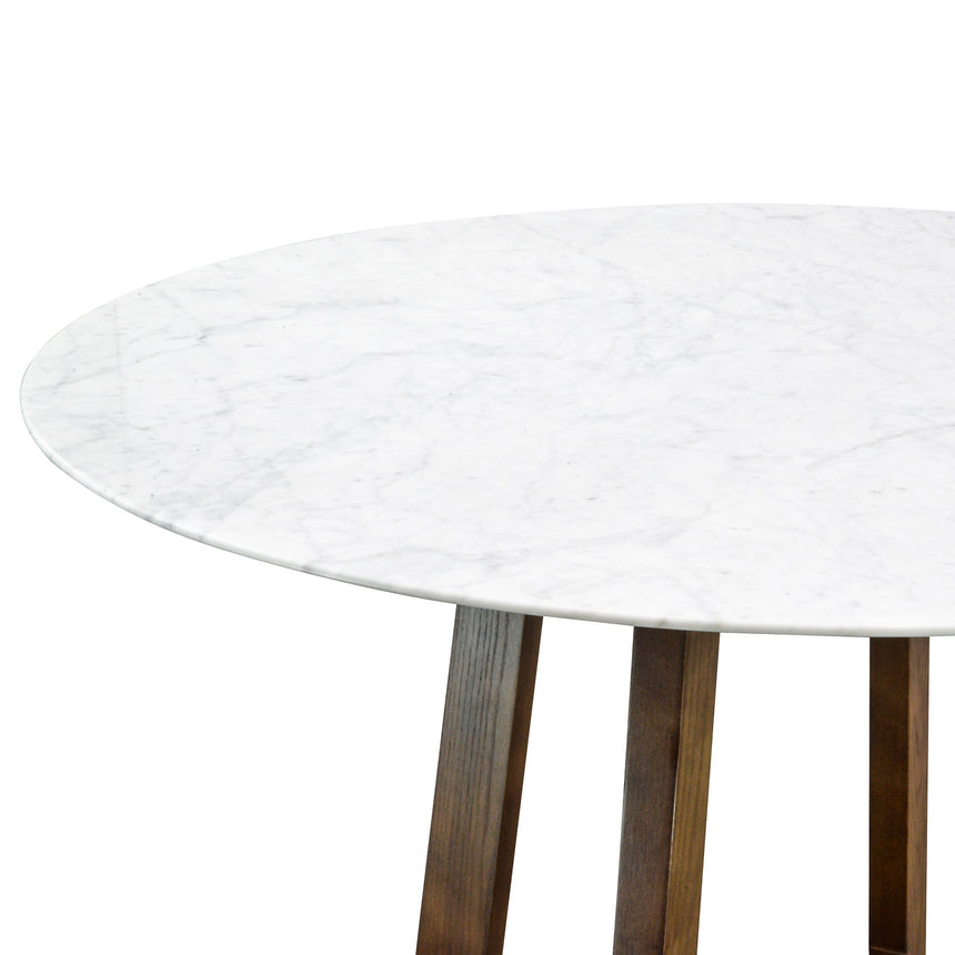 1.15m Round Marble Dining Table - Dark Brown Base - View 4