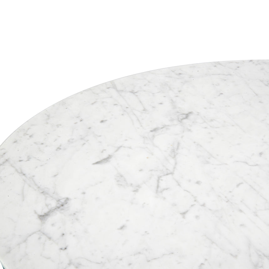 1.15m Round Marble Dining Table - Dark Brown Base - View 5