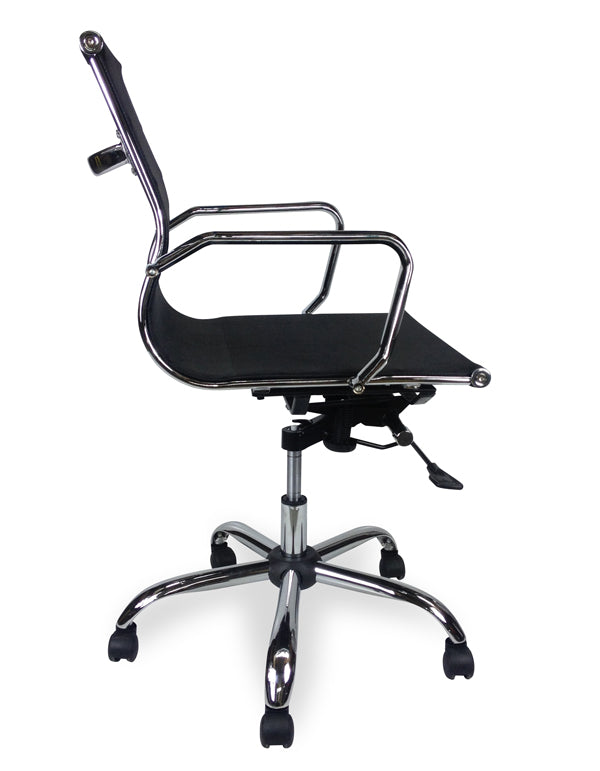 Designer Mesh Boardroom Office Chair - Low Back - Black - View 2