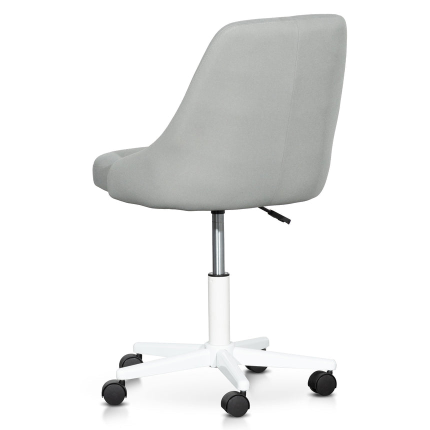 Grey Fabric Office Chair | White Base | Myka Home - View 4