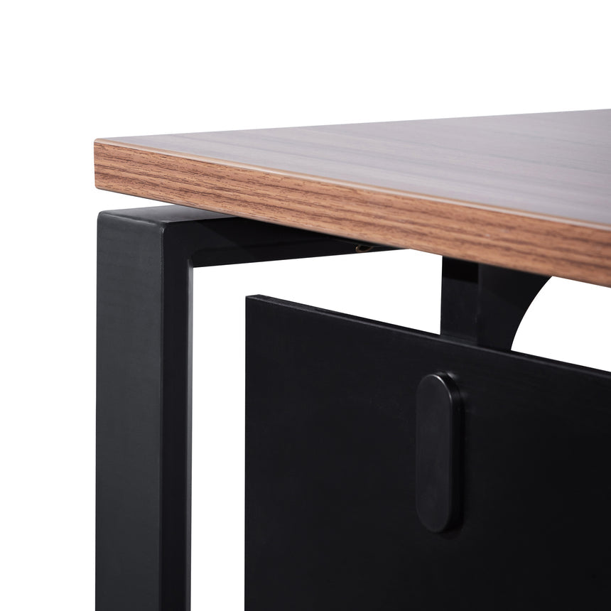 1.6m Single Seater Walnut Office Desk | Black Legs | Myka Home - View 10