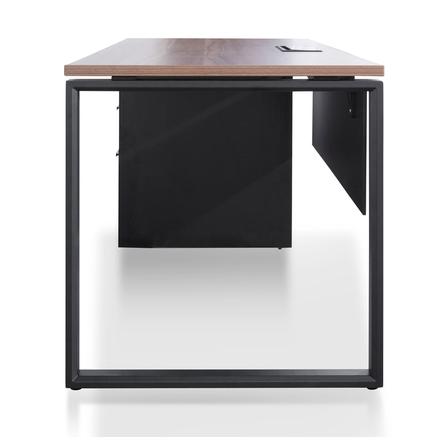 1.6m Single Seater Walnut Office Desk | Black Legs | Myka Home - View 11