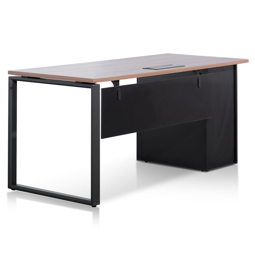 1.6m Single Seater Walnut Office Desk | Black Legs | Myka Home - View 2