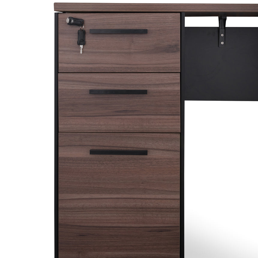 1.6m Single Seater Walnut Office Desk | Black Legs | Myka Home - View 6