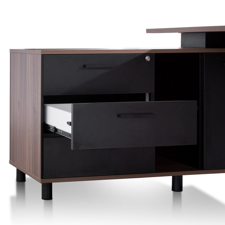1.8m Executive Desk Left Return with Black Legs | Walnut | Myka Home - View 10