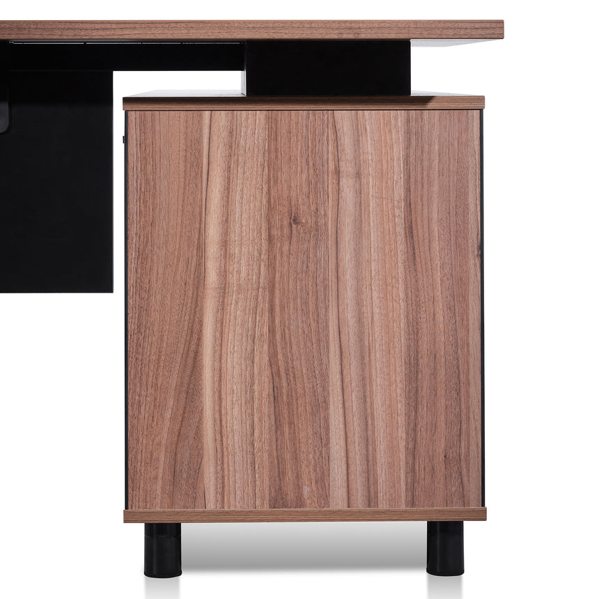 1.8m Executive Desk Left Return with Black Legs | Walnut | Myka Home - View 12