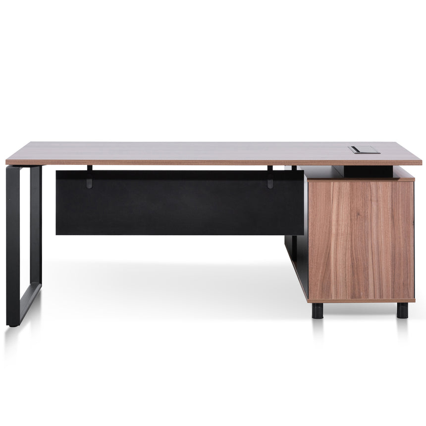 1.8m Executive Desk Left Return with Black Legs | Walnut | Myka Home - View 2