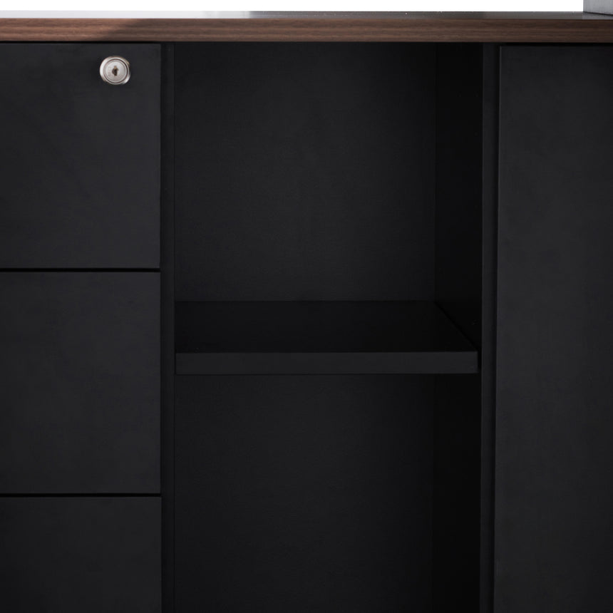 1.8m Executive Desk Left Return with Black Legs | Walnut | Myka Home - View 6
