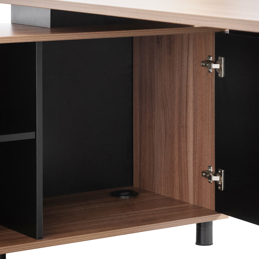 1.8m Executive Desk Left Return with Black Legs | Walnut | Myka Home - View 7