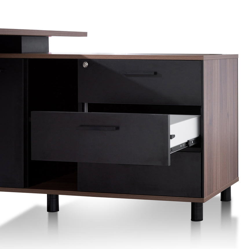 1.8m Executive Desk Right Return with Black Legs | Walnut | Myka Home - View 10